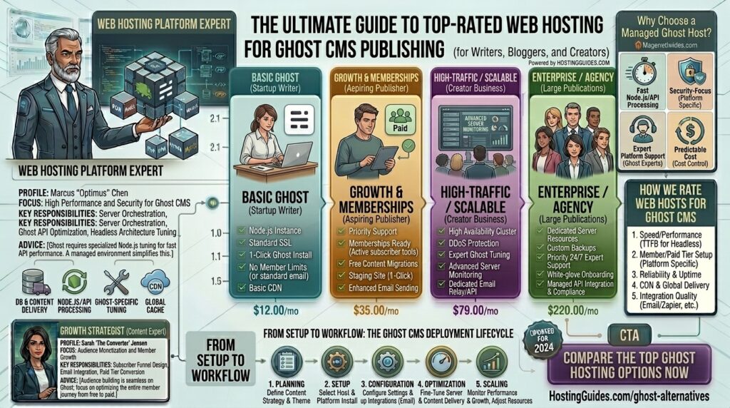 top rated web hosting for ghost CMS publishing