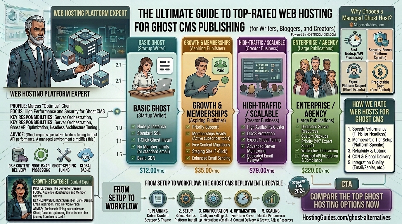 Top rated web hosting for ghost CMS publishing