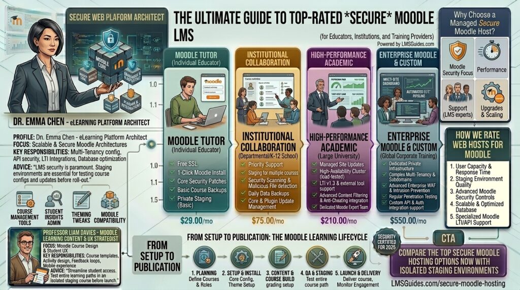 secure web hosting for moodle learning management systems
