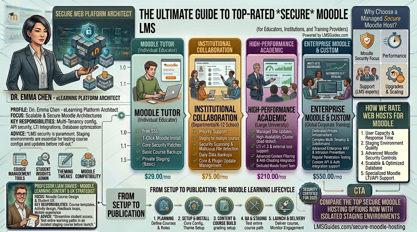 Secure web hosting for moodle learning management systems