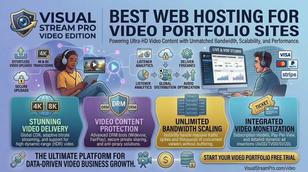 high bandwidth web hosting for video portfolio sites