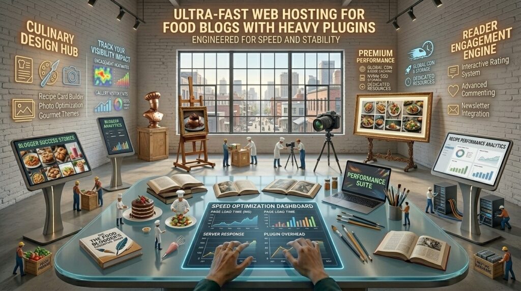 What is the fast web hosting for food blogs with heavy plugins
