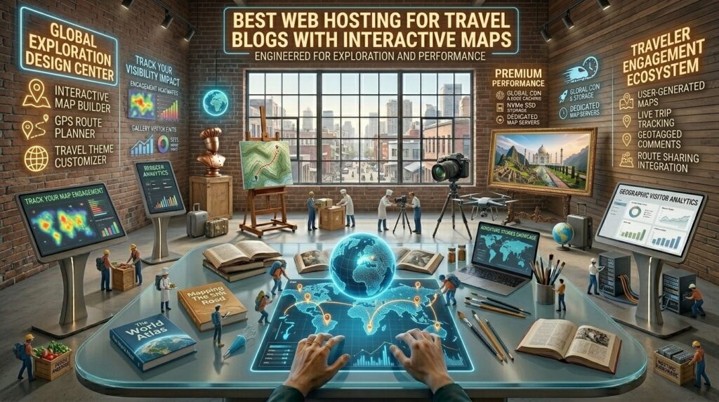 What is the best web hosting for travel blogs with interactive maps