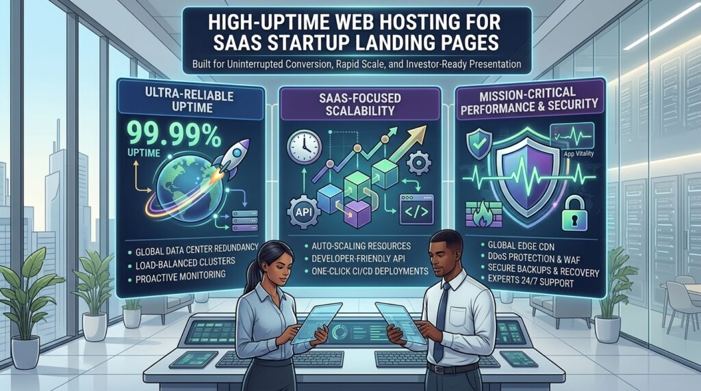 high uptime web hosting for SaaS startup landing pages