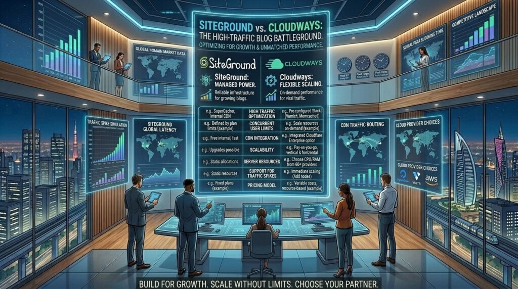 siteground vs cloudways for high traffic blogs