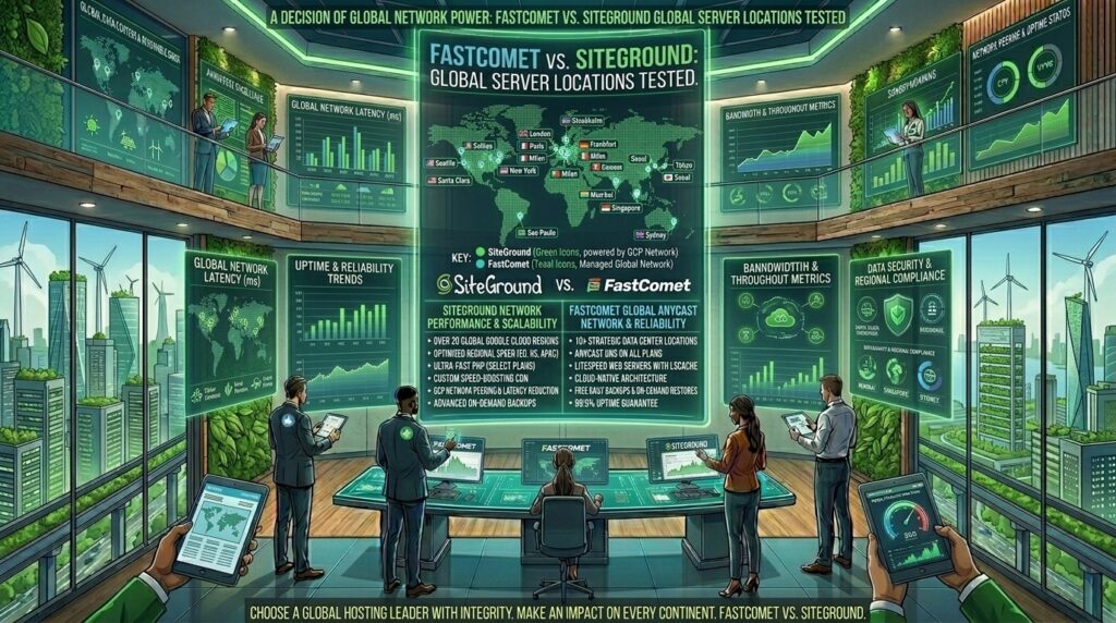 fastcomet vs siteground global server locations tested