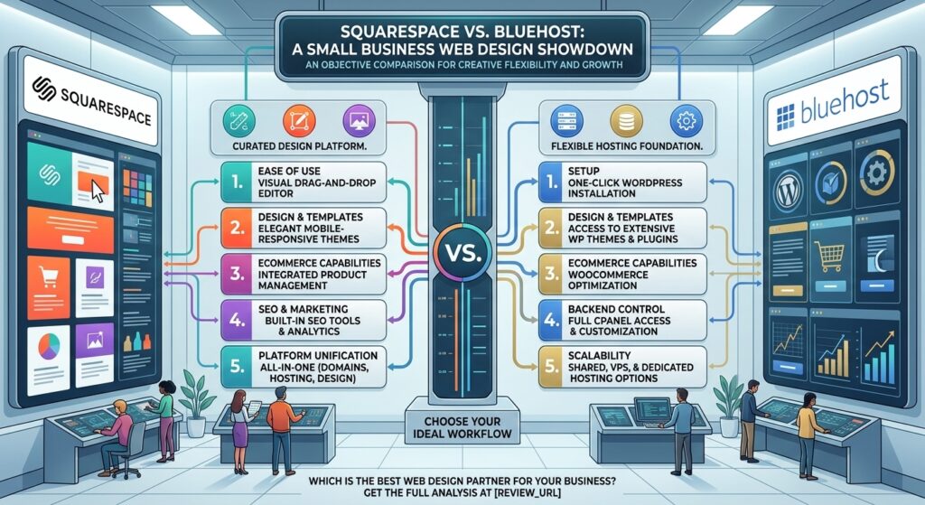 squarespace vs bluehost for small business web design