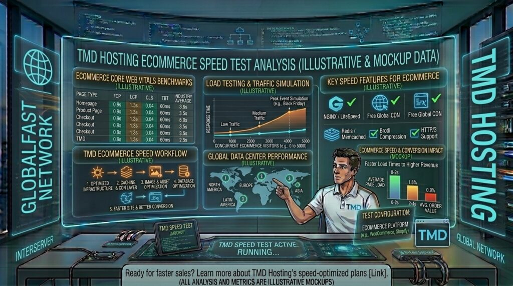 TMD hosting speed test for ecommerce sites