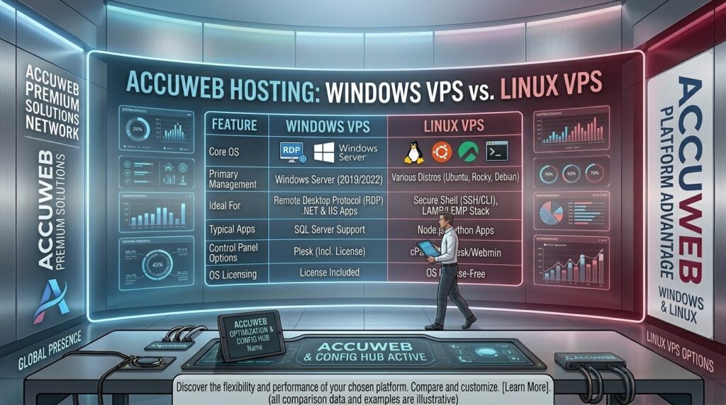 accuweb hosting windows vps vs linux options