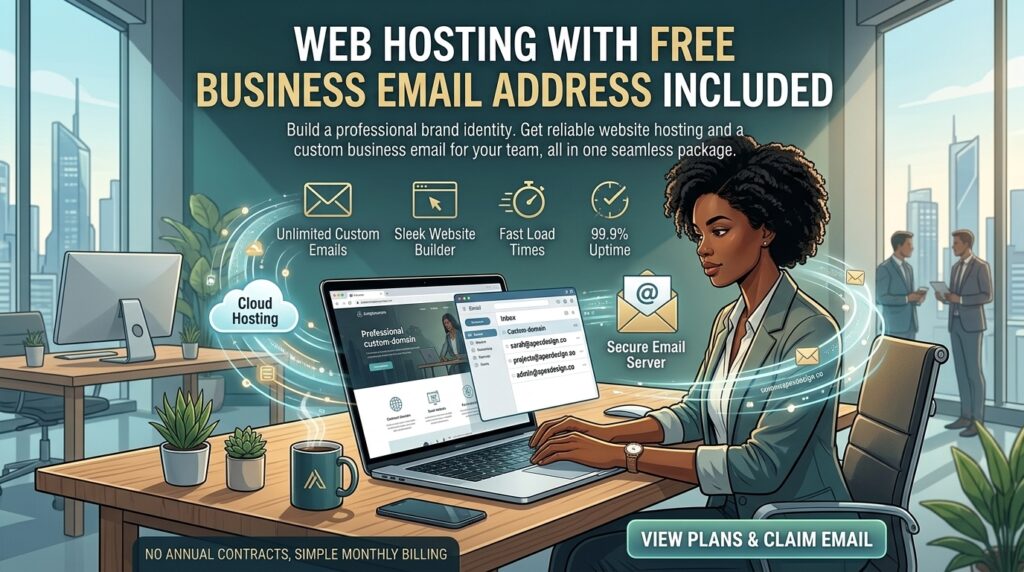 web hosting with free business email address included