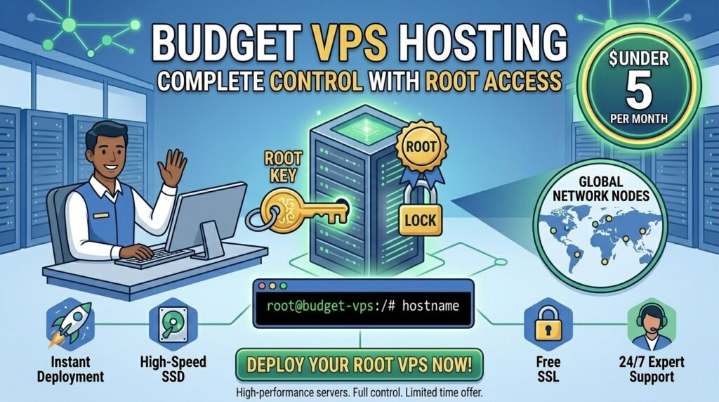 budget vps hosting with root access under 5 dollars