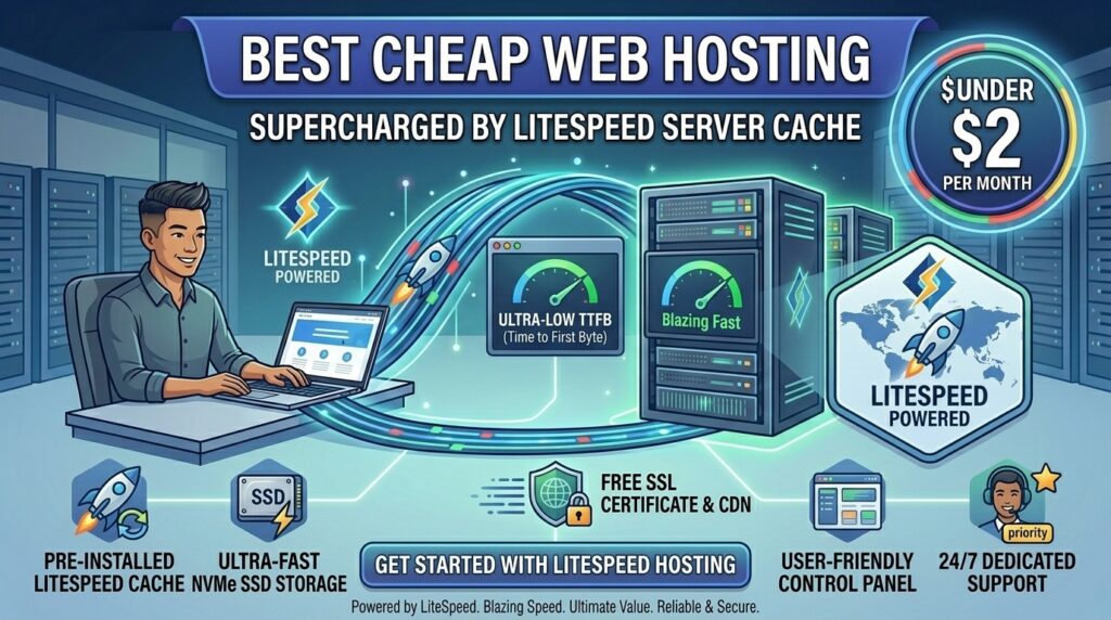 best cheap web hosting with Litespeed server cache