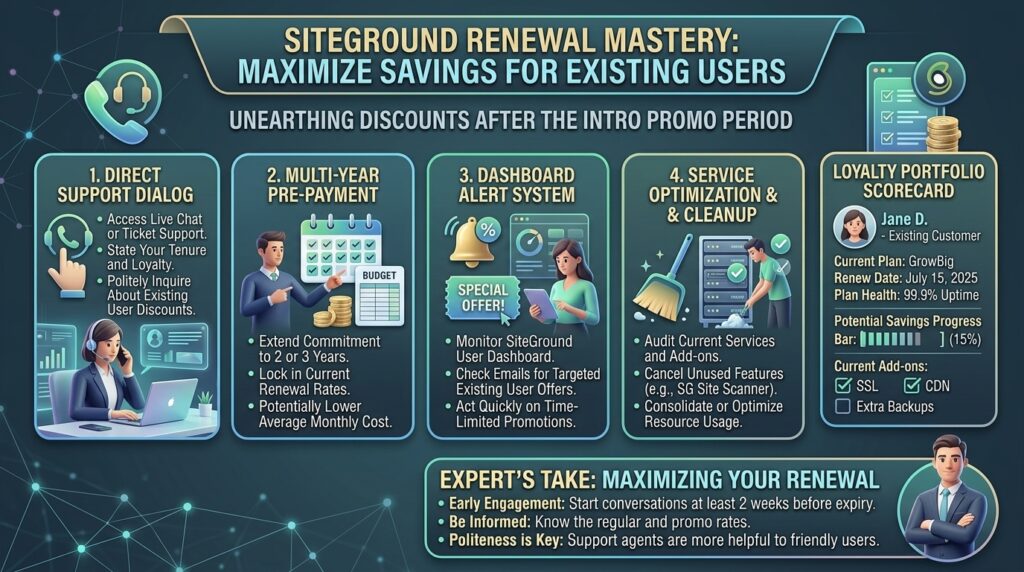 siteground discount renewal tricks for existing users