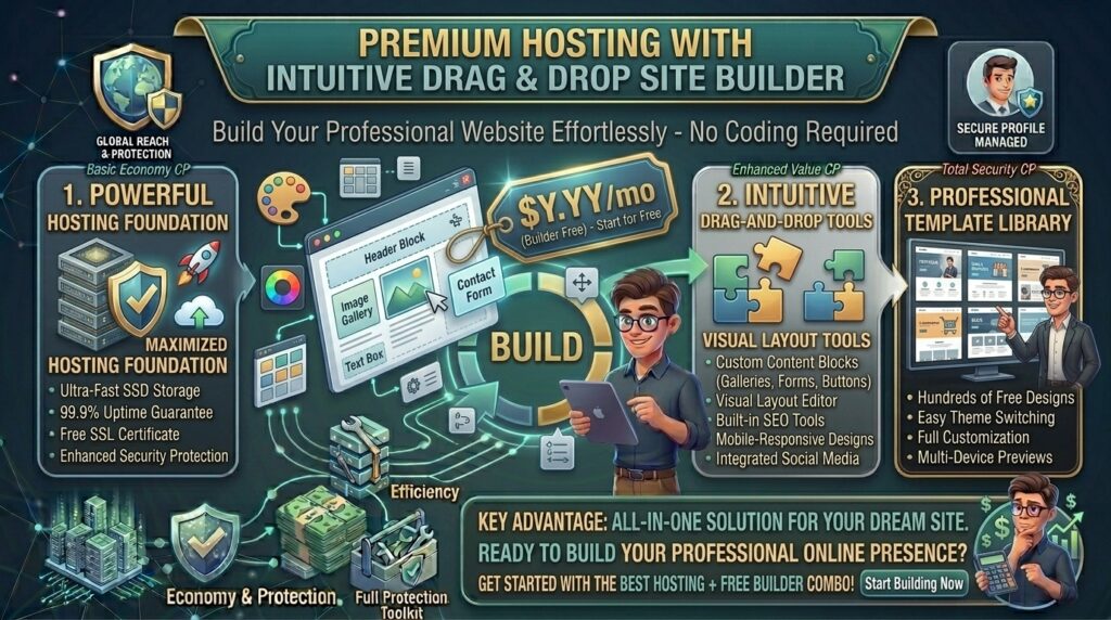 web hosting with free site builder drag and drop tools