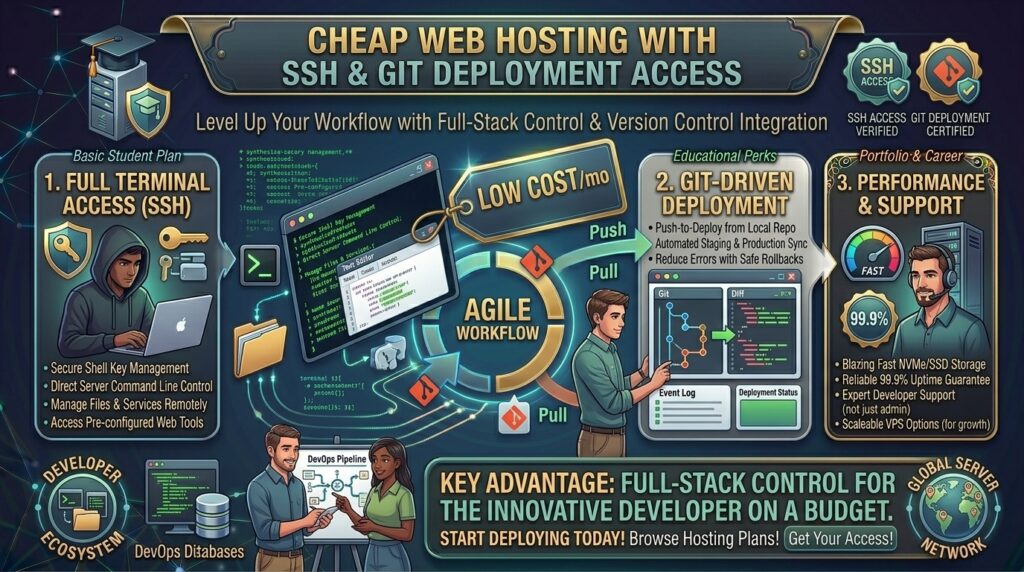 cheap web hosting with ssh and git deployment access