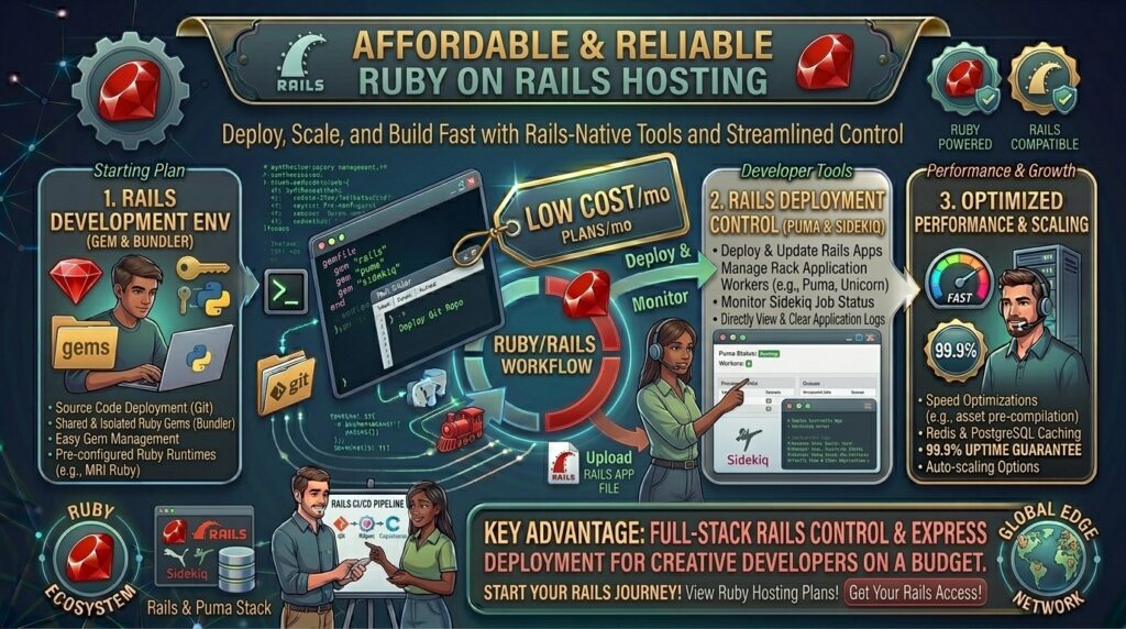 low budget web hosting with ruby on rails compatibility