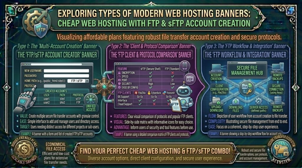 cheap web hosting with FTP and sFTP account creation