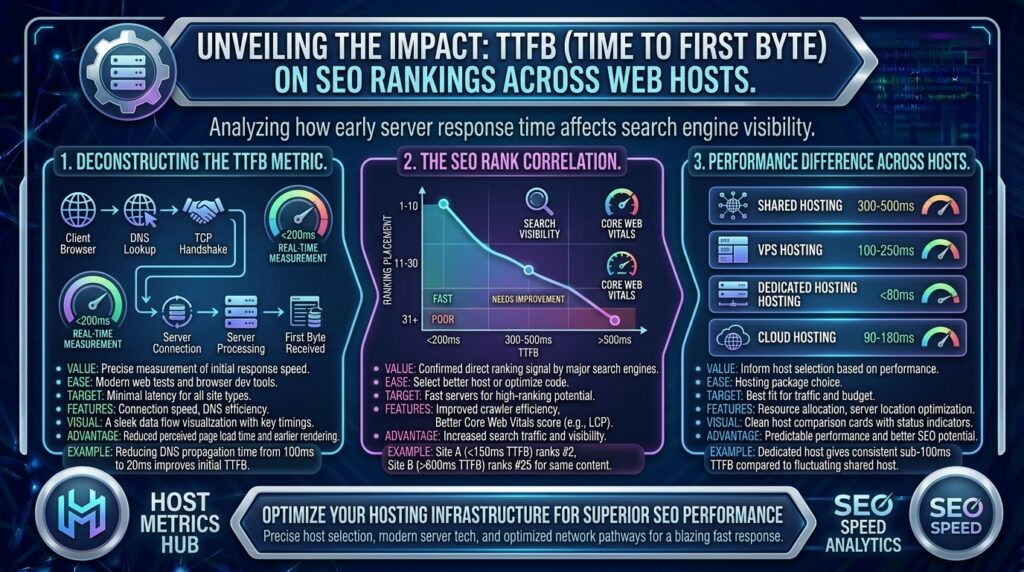 impact of TTFB on SEO rankings across web hosts
