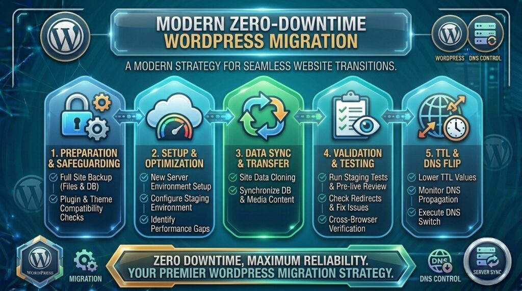 how to migrate wordpress website without downtime