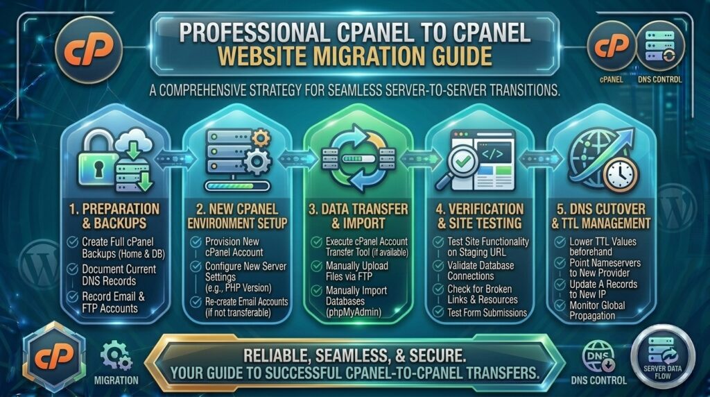 step by step cPanel to cPanel website migration guide