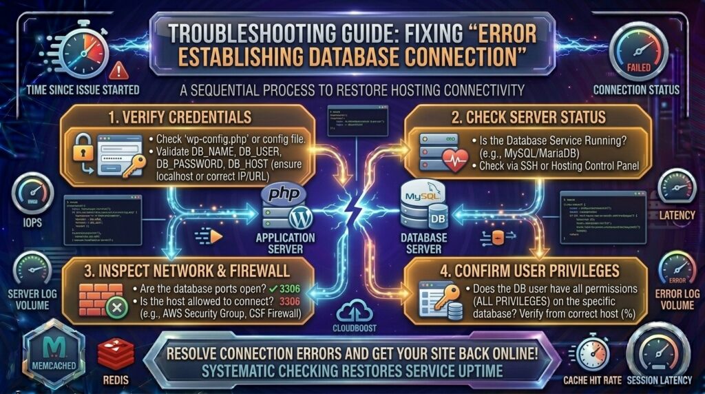 how to fix error establishing database connection on hosting