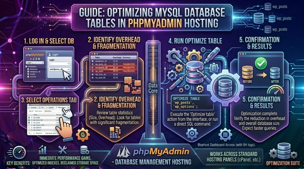 optimizing mysql database tables in phpmyadmin hosting