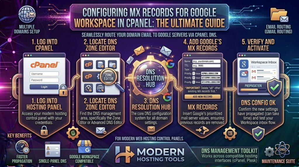 configuring MX records for google workspace in cpanel