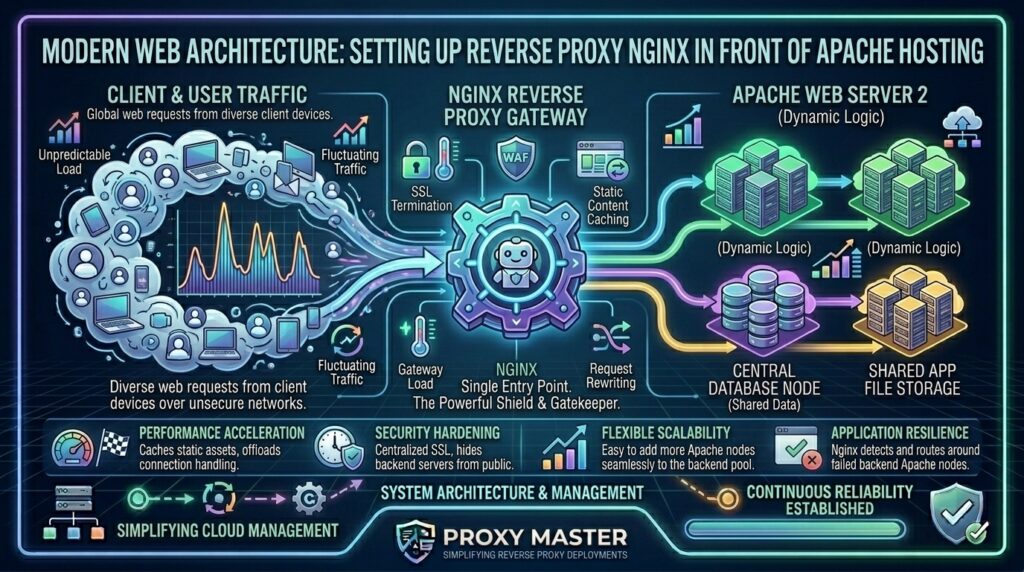 setting up reverse proxy nginx in front of apache hosting