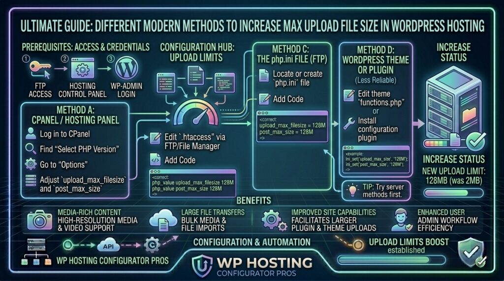 how to increase max upload file size in wordpress hosting