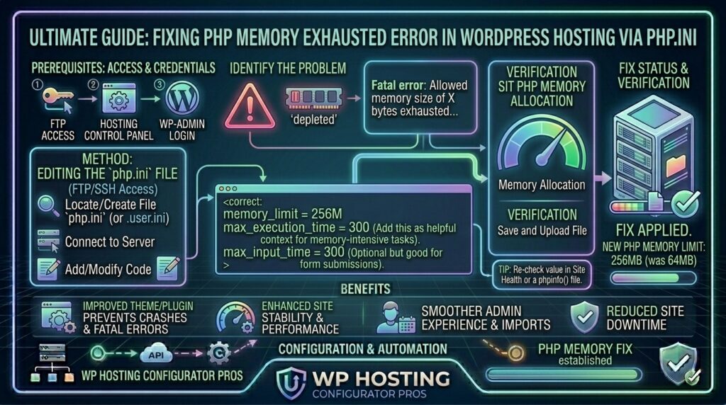 fixing memory exhausted error in wordpress hosting php ini