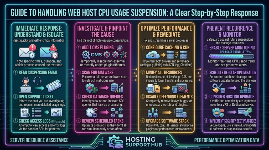 what to do when your web host suspends your account for CPU usage