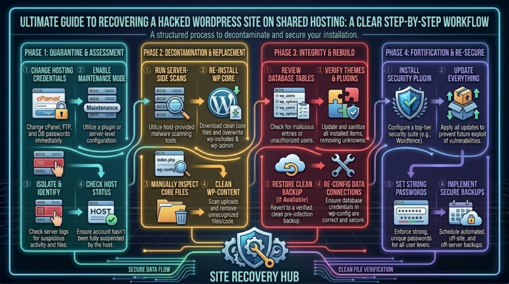 how to recover hacked wordpress site on shared hosting