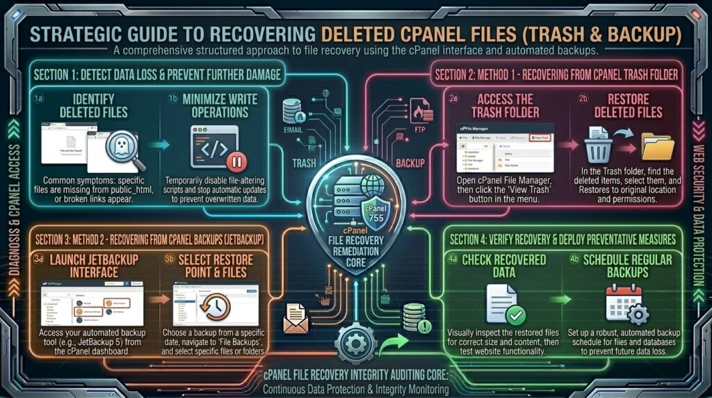 recovering deleted files from cpanel trash or backup