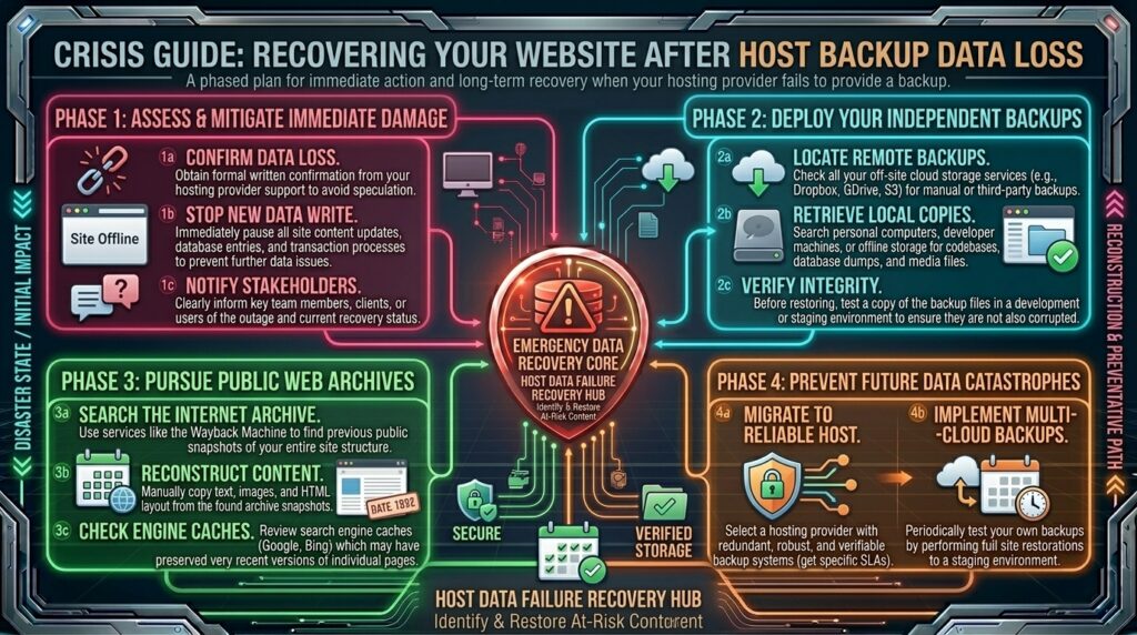 what to do if your web host loses your website backup data