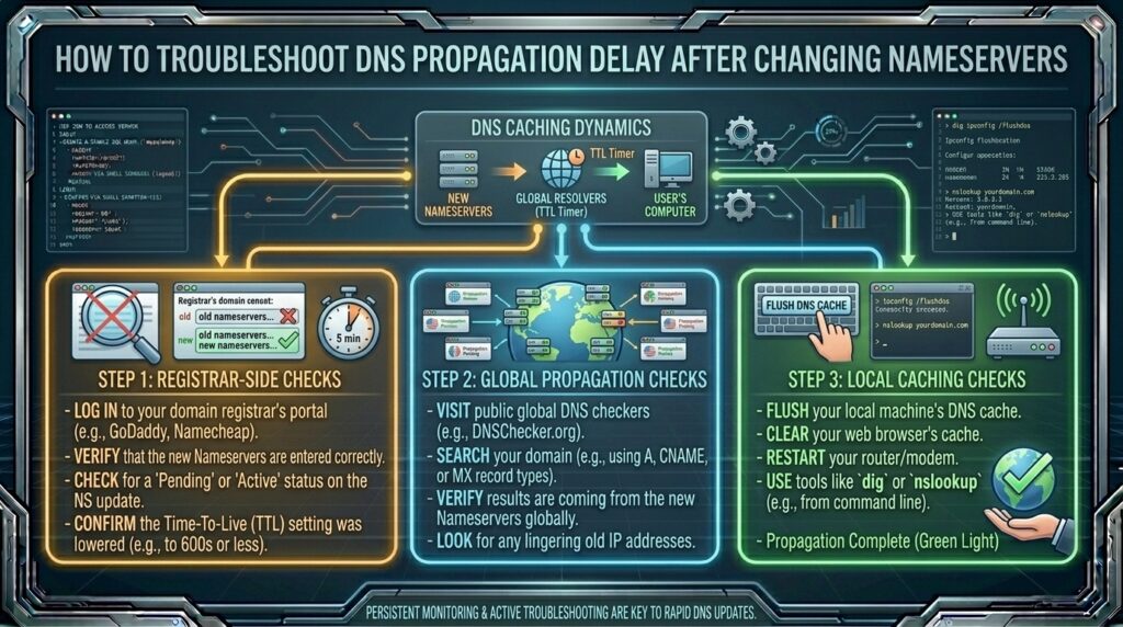 troubleshooting dns propagation delay after changing nameservers