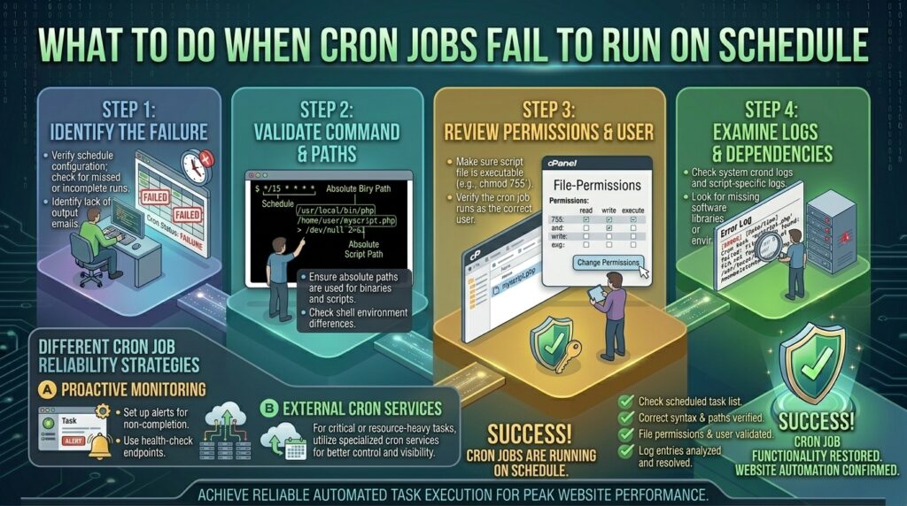 what to do when cron jobs fail to run on schedule in hosting