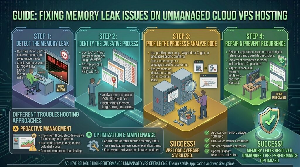 fixing memory leak issues on unmanaged cloud vps hosting