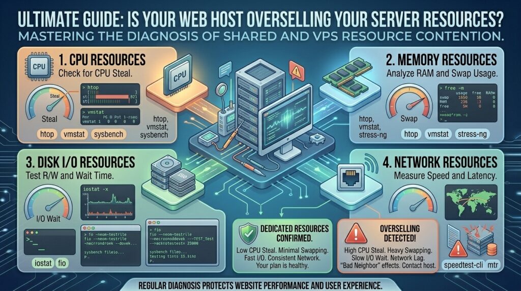 how to check if your web host is overselling server resources