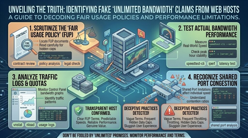 identifying fake unlimited bandwidth claims from web hosts
