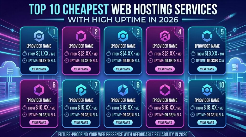 top 10 cheapest web hosting services with high uptime in 2026