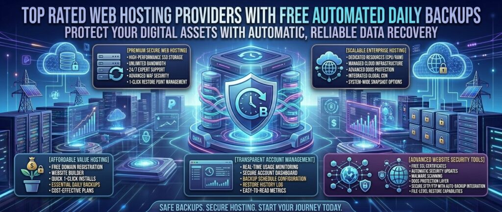 top rated web hosting providers with free automated daily backups