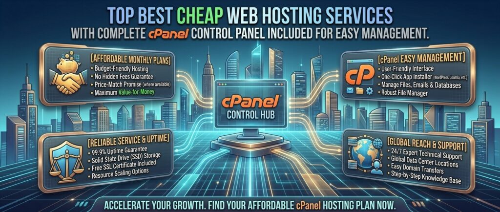 best cheap web hosting services with cPanel control panel included