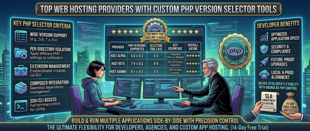 top web hosting providers with custom php version selector tools