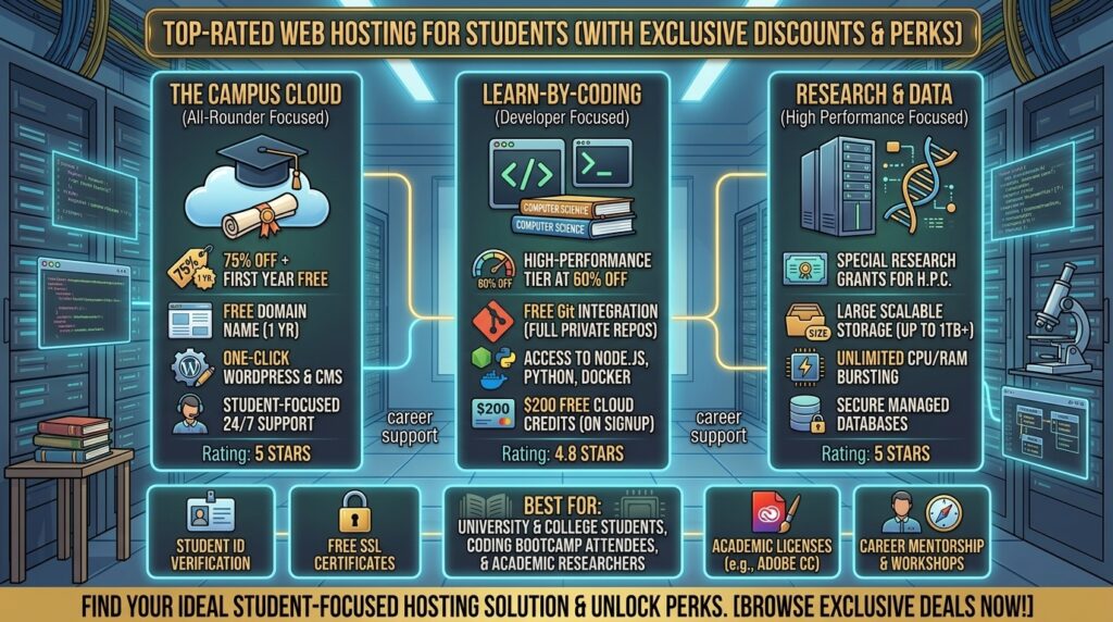 best web hosting companies with student discounts and educational perks