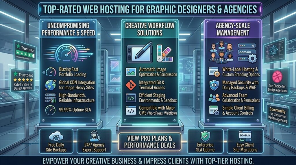 top rated web hosting providers for graphic designers and agencies