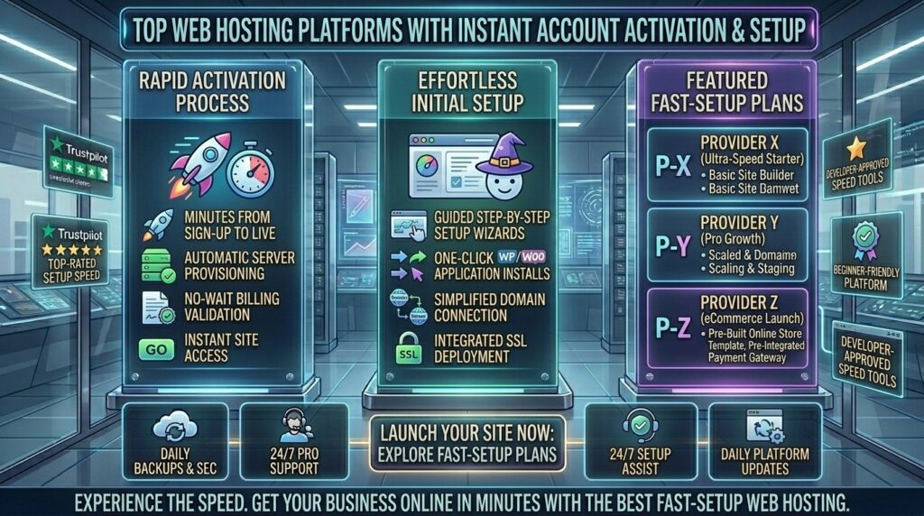 top web hosting platforms with instant account activation and setup