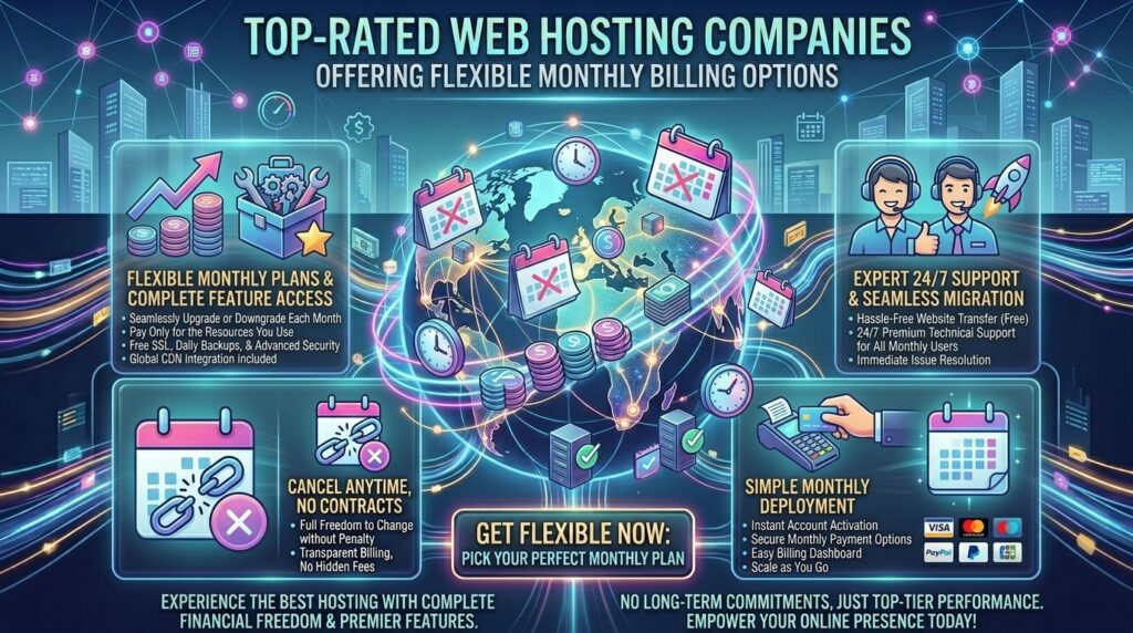 best web hosting companies offering flexible monthly billing options