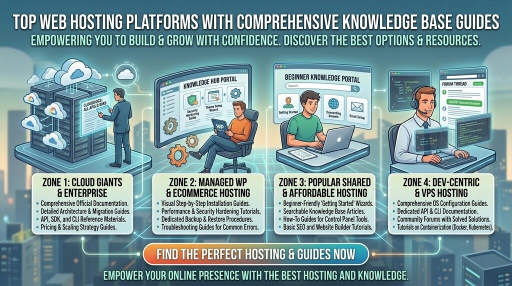 top web hosting platforms with comprehensive knowledge base guides