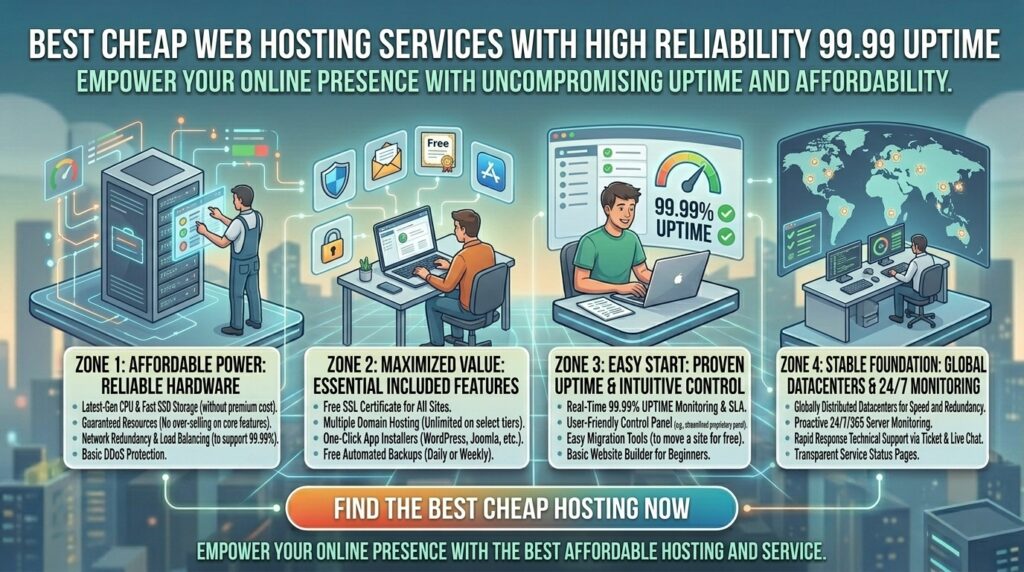 best cheap web hosting services with high reliability 99.99 uptime