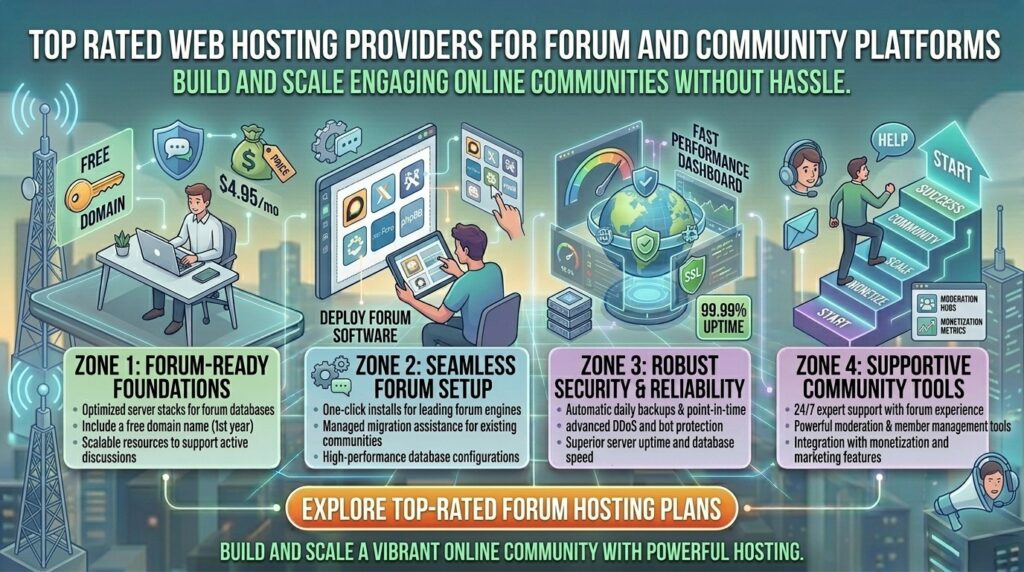top rated web hosting providers for forum and community platforms